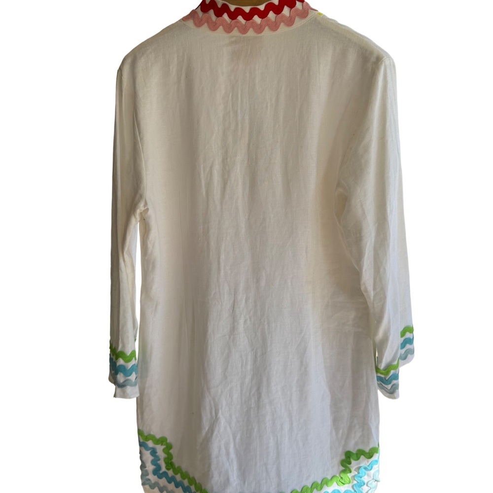 Tuckernuck White Long Sleeve Dress with Colorful Trim - Picture 6 of 6